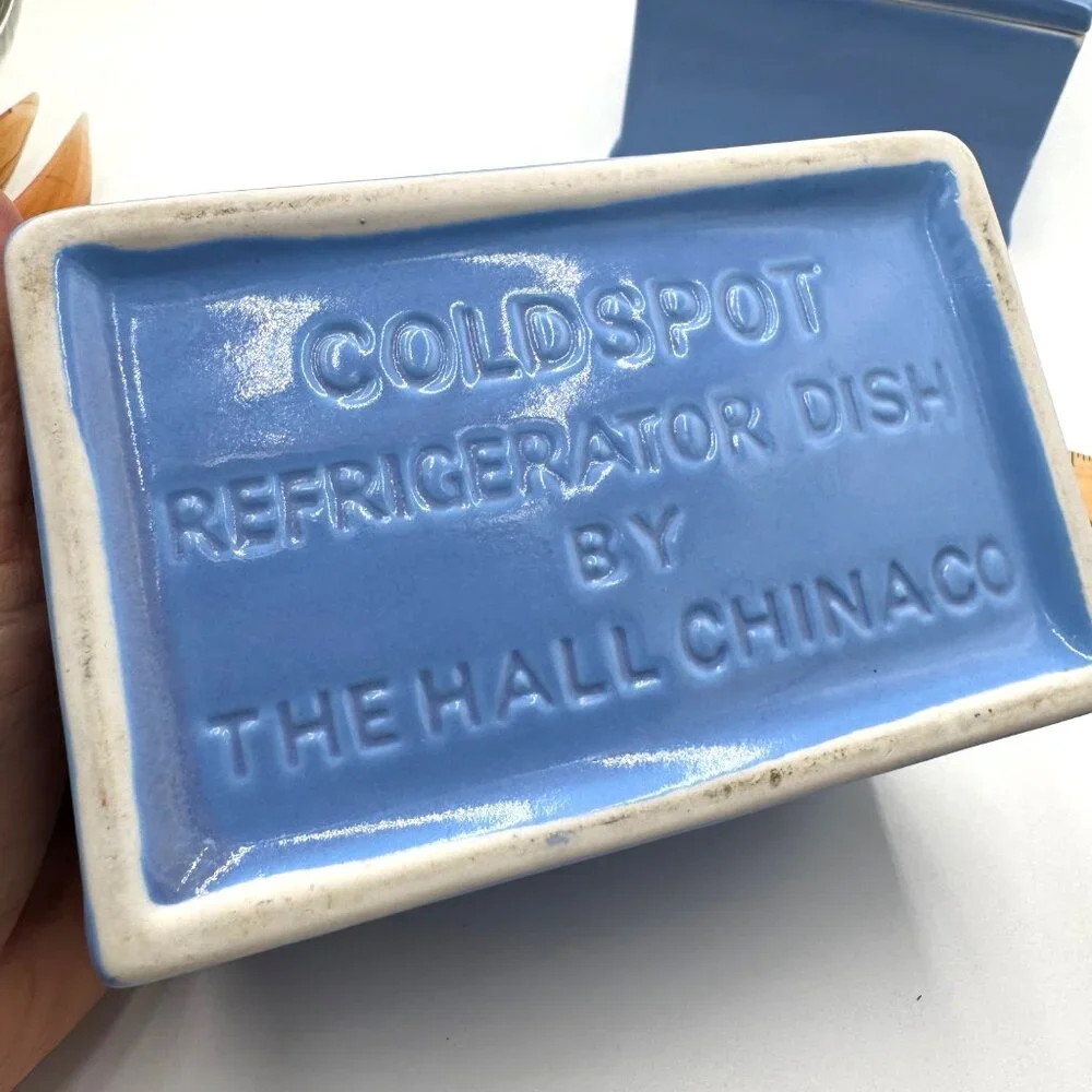 VTG The Hall China Co 3 Pc Coldspot Refrigerator Dishes & Lids container